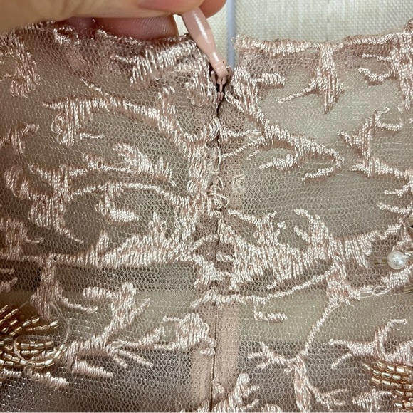 NWT Mac Duggal EMBELLISHED ILLUSION LONG SLEEVE A LINE GOWN Sz 4 Wedding Prom - Picture 13 of 16